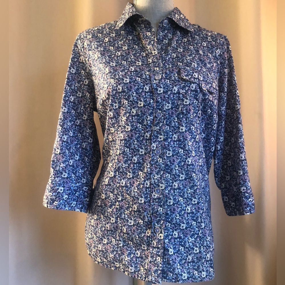Ladies floral patterned button down